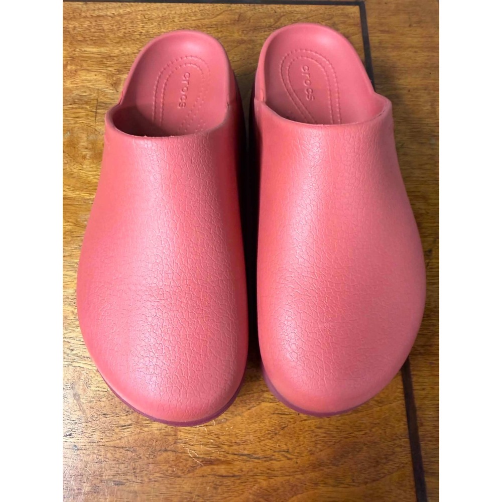 Crocs Womens Size 8 Pink Dylan Clog Platform Slip On Mules 209347